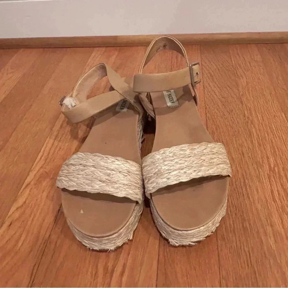 Steve Madden Accord Espadrille Platform Sandals Strap Tan Women’s Size 9 - Picture 3 of 8